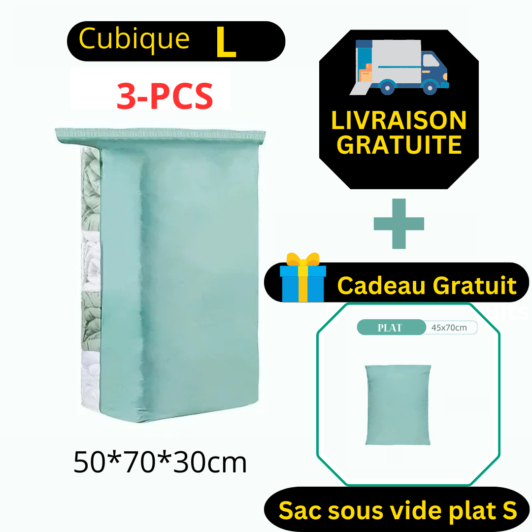 Sacs de rangement cubiques sous vide