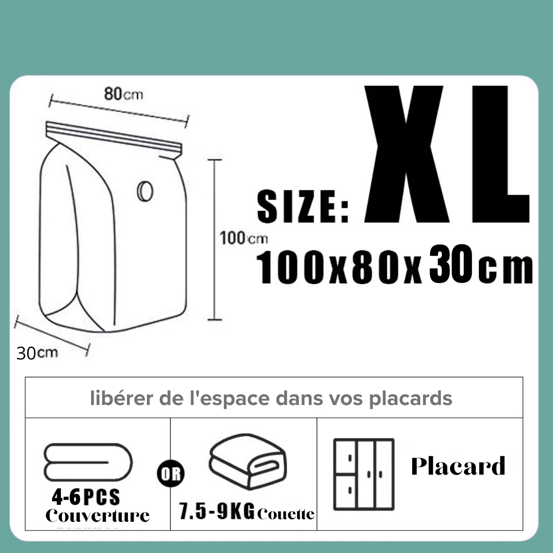 Sacs de rangement cubiques sous vide