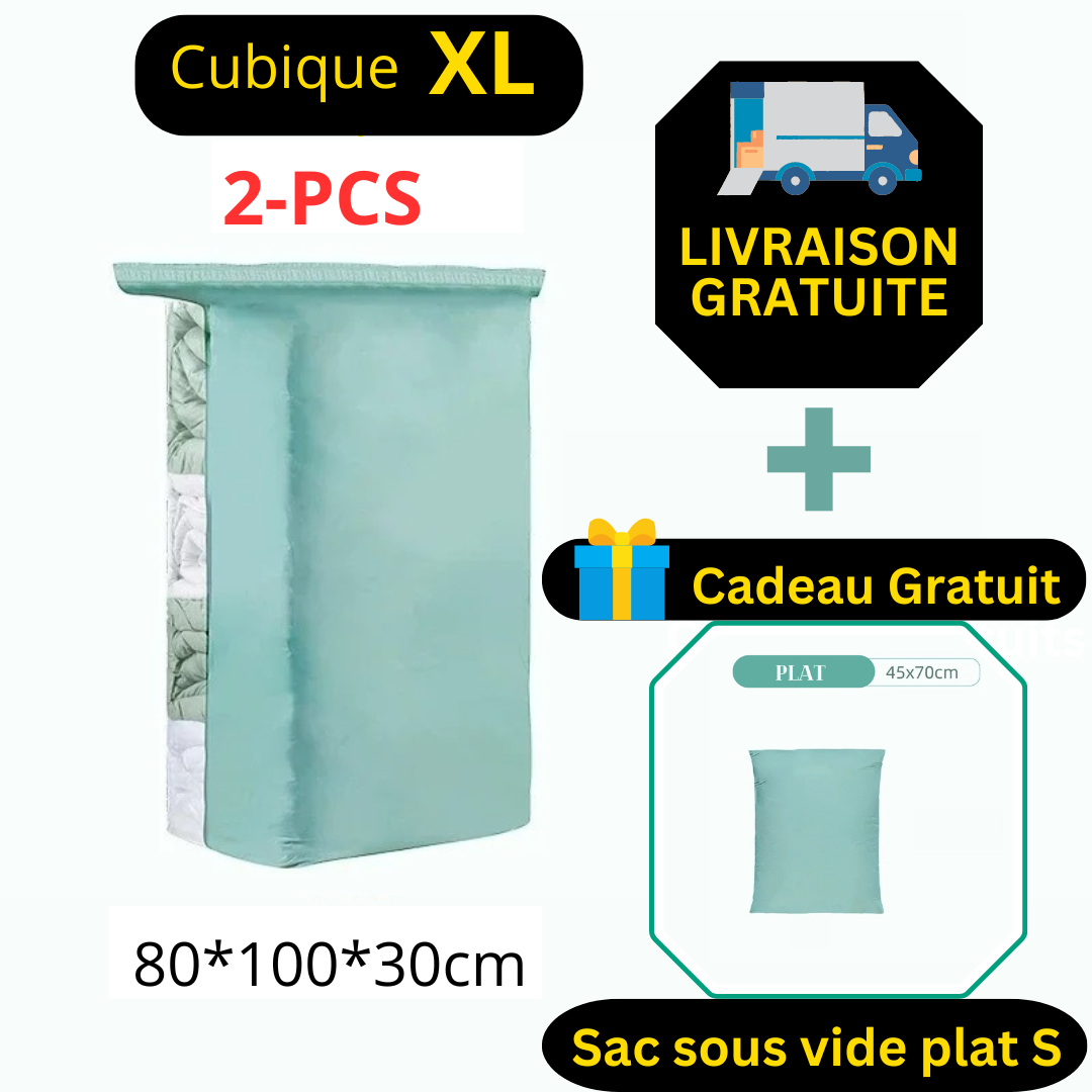 Sacs de rangement cubiques sous vide