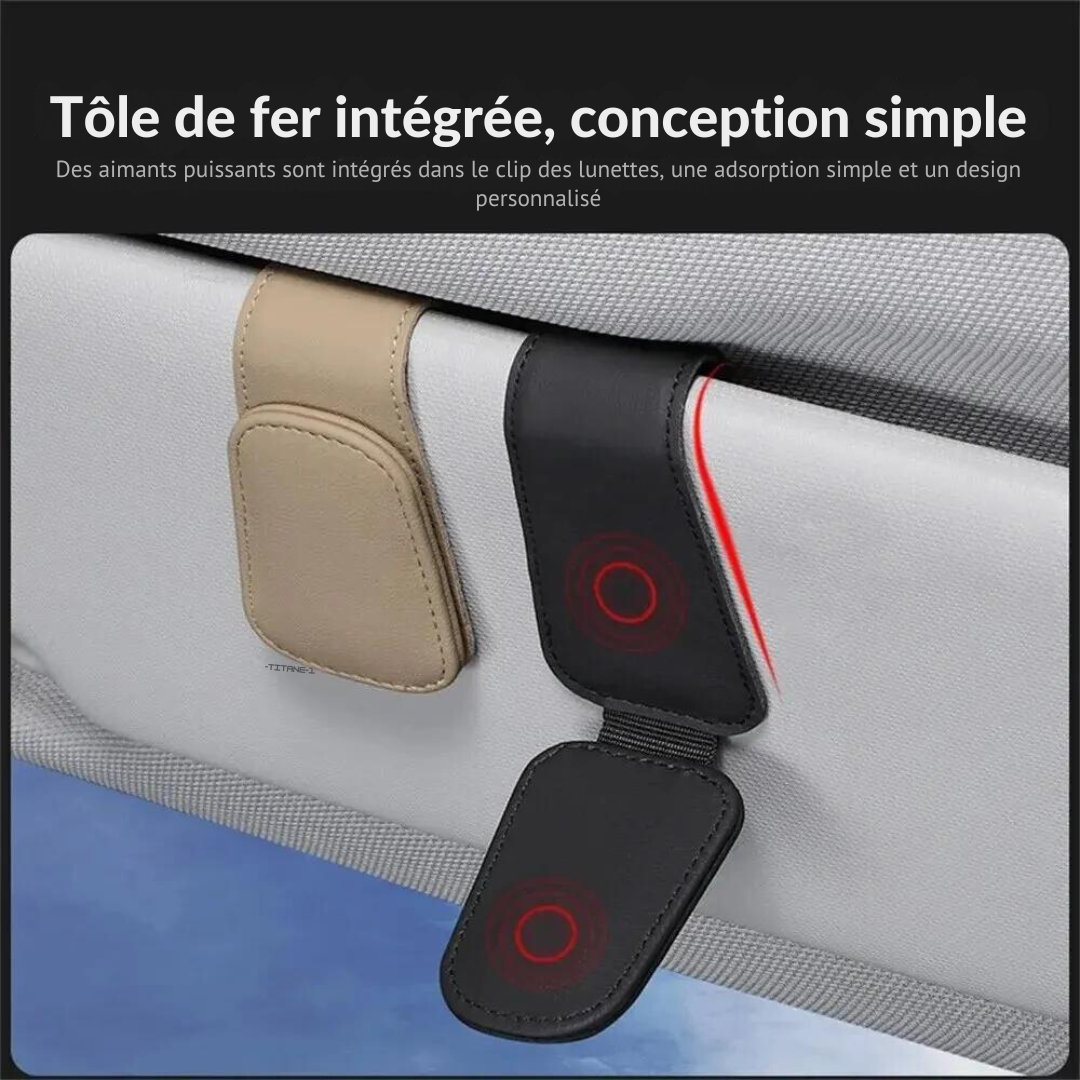 Porte-lunettes en cuir pour voiture